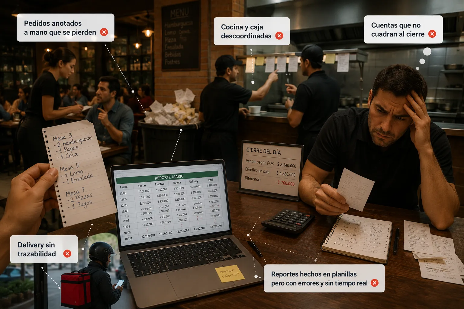 Problemas comunes en restaurantes